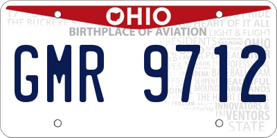 OH license plate GMR9712
