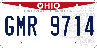 OH license plate GMR9714