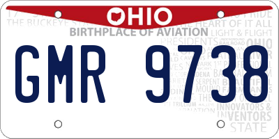 OH license plate GMR9738