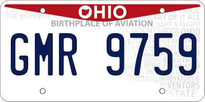 OH license plate GMR9759