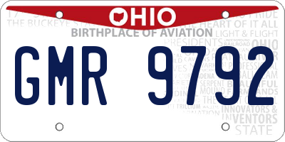 OH license plate GMR9792