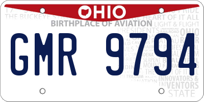 OH license plate GMR9794