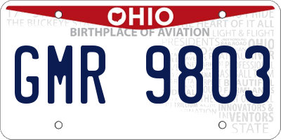 OH license plate GMR9803