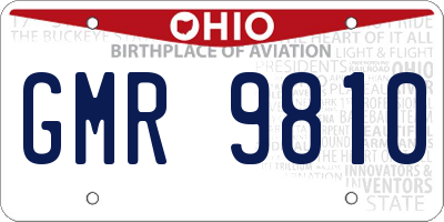 OH license plate GMR9810