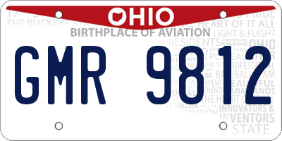 OH license plate GMR9812