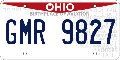 OH license plate GMR9827
