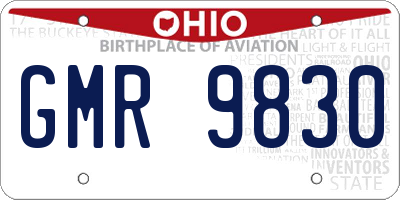OH license plate GMR9830