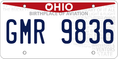 OH license plate GMR9836