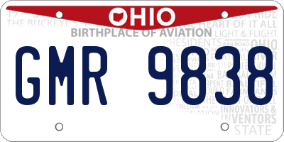 OH license plate GMR9838
