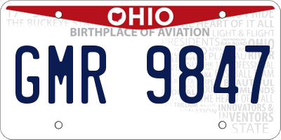 OH license plate GMR9847