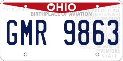 OH license plate GMR9863
