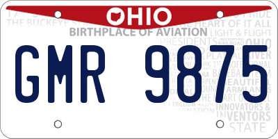 OH license plate GMR9875