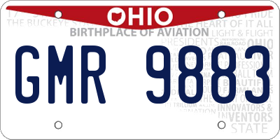 OH license plate GMR9883