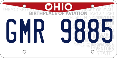 OH license plate GMR9885