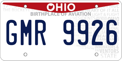 OH license plate GMR9926
