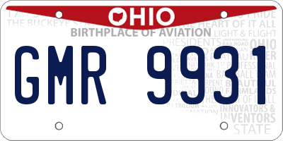 OH license plate GMR9931