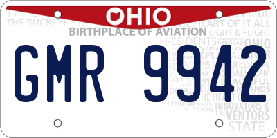 OH license plate GMR9942