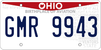 OH license plate GMR9943