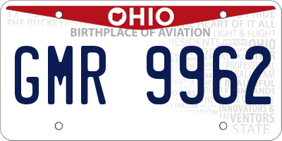 OH license plate GMR9962