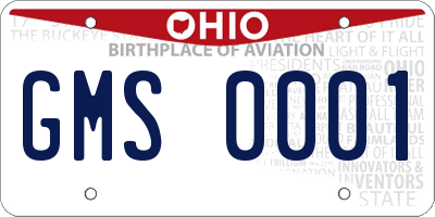 OH license plate GMS0001