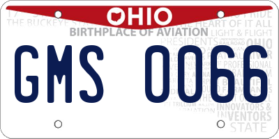 OH license plate GMS0066