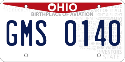 OH license plate GMS0140