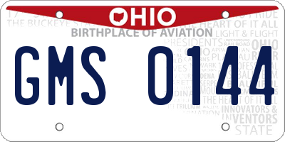 OH license plate GMS0144