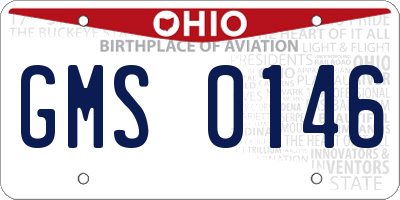 OH license plate GMS0146