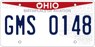 OH license plate GMS0148