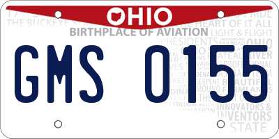 OH license plate GMS0155