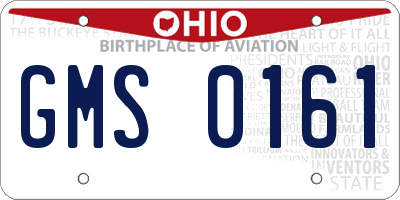 OH license plate GMS0161