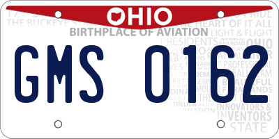 OH license plate GMS0162