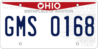 OH license plate GMS0168