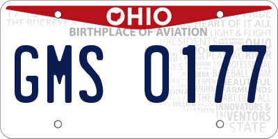 OH license plate GMS0177