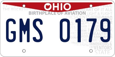 OH license plate GMS0179