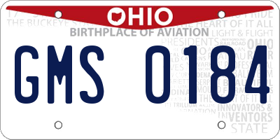 OH license plate GMS0184