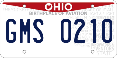 OH license plate GMS0210