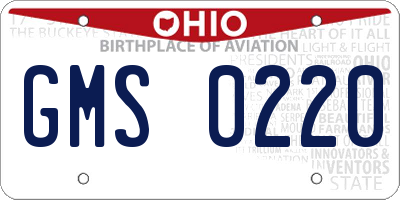 OH license plate GMS0220