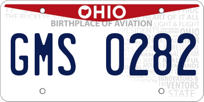 OH license plate GMS0282