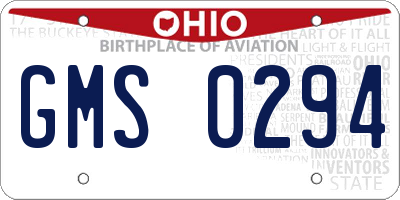 OH license plate GMS0294