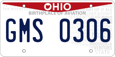 OH license plate GMS0306