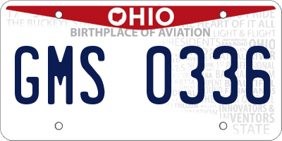 OH license plate GMS0336