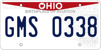 OH license plate GMS0338