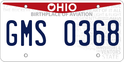 OH license plate GMS0368