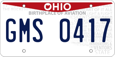 OH license plate GMS0417