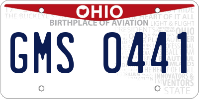 OH license plate GMS0441