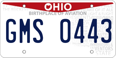OH license plate GMS0443