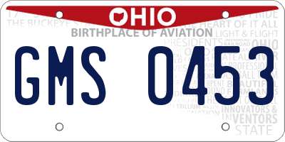 OH license plate GMS0453