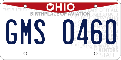 OH license plate GMS0460
