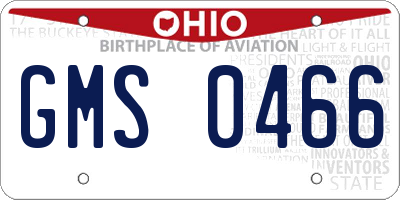 OH license plate GMS0466